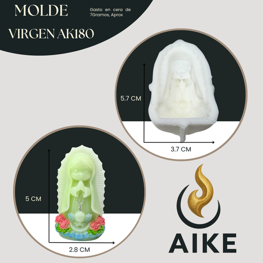 Molde de Silicona Virgen AK180 para Velas | Molde 2D Premium