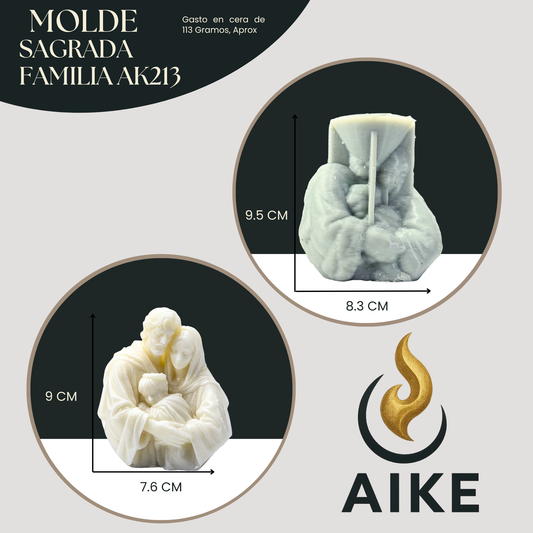 Molde de Silicona Sagrada Familia AK213 para Velas | Molde 3D Premium Religioso