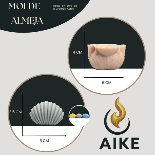Molde de Concha para Velas | Molde de Almeja Decorativo en Silicona