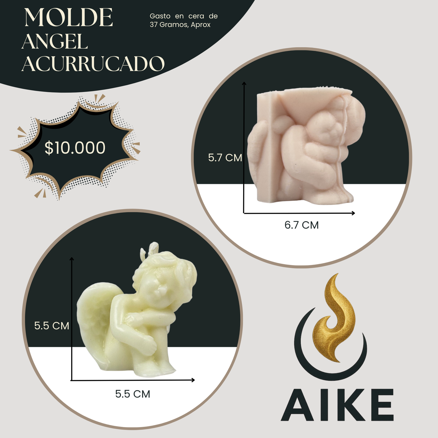 Molde Ángel Acurrucado para Velas | Molde de Silicona Decorativo 3D