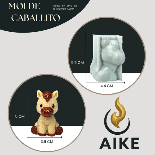 Molde de Silicona Caballito para Velas | Molde 3D Premium