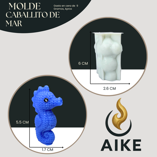 Molde de Silicona Caballito de Mar para Velas | Molde 3D Premium