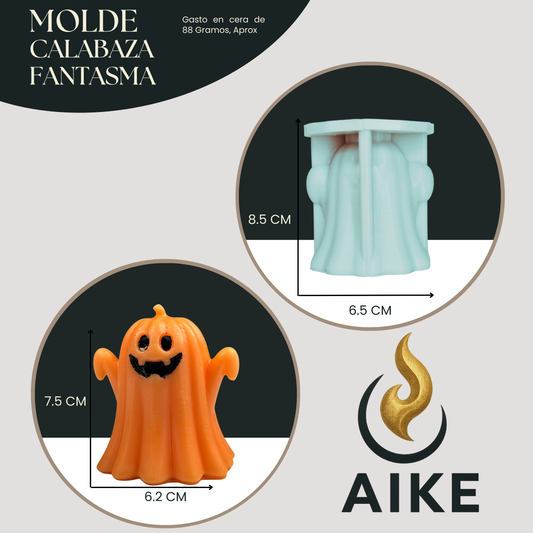 Molde de Silicona Calabaza Fantasma Halloween | Molde 3D