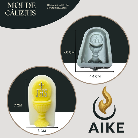 Molde de Silicona Cáliz JHS para Velas | Molde 2D Premium Primera Comunión