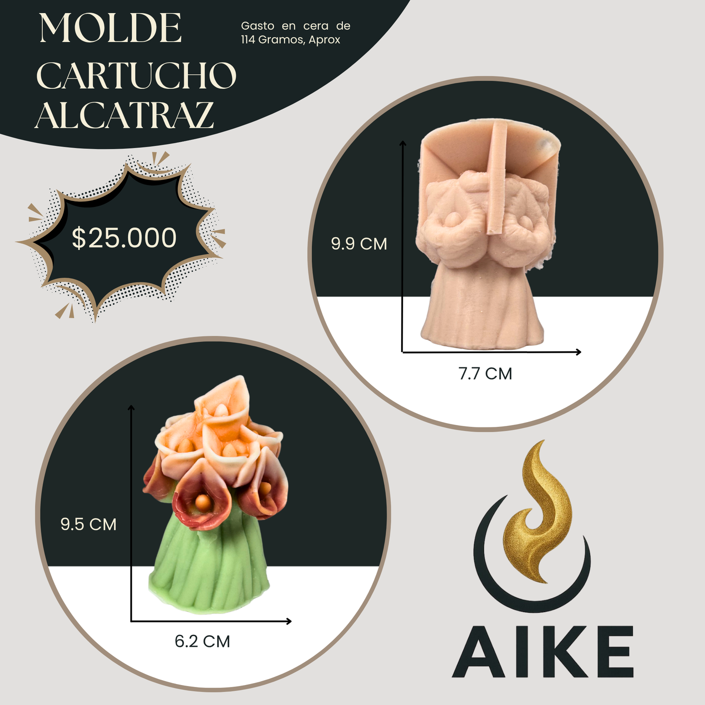 Molde Ramo de Alcatraz para Velas | Molde de Silicona Flores Elegantes 3D