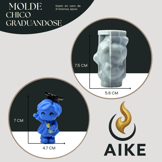Molde de Silicona Chico Graduándose para Velas | Molde 3D Premium