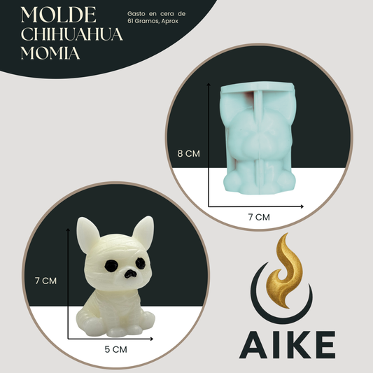 Molde de Silicona Chihuahua Momia Halloween | Molde 3D