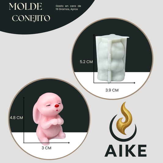 Molde de Silicona Conejito para Velas | Molde 3D Premium