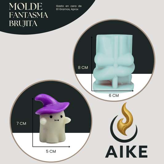 Molde de Silicona Fantasma Brujita Halloween | Molde 3D