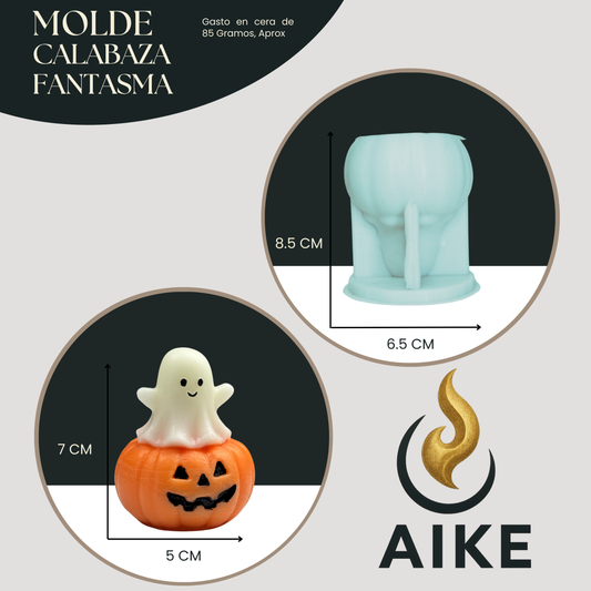 Molde de Silicona Fantasma Sobre Calabaza Halloween | Molde 3D