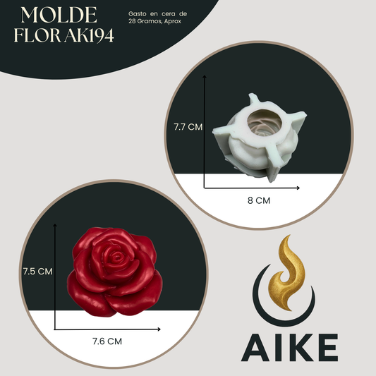 Molde de Silicona Flor AK194 para Velas | Molde 3D Premium