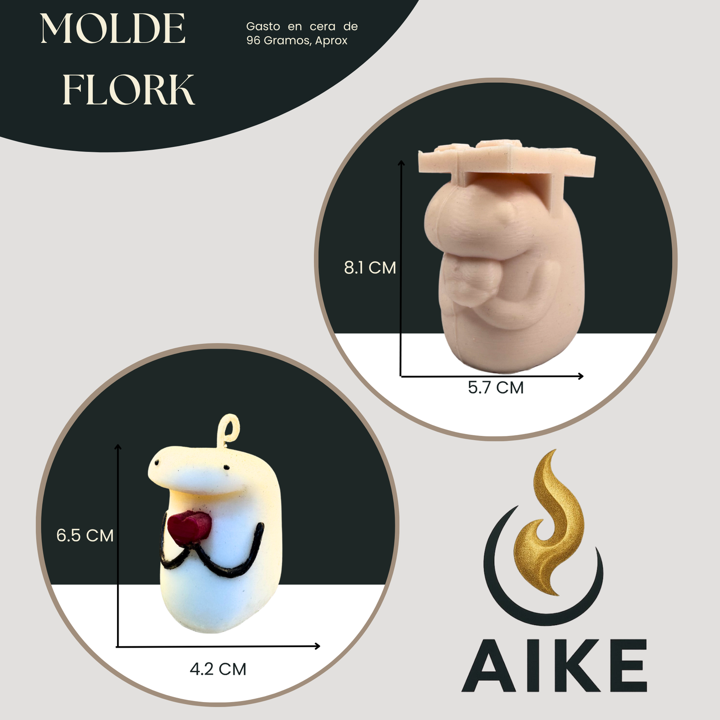 Molde Flork para Velas | Molde de Silicona 3D Personaje con Corazón