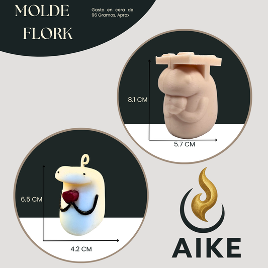Molde Flork para Velas | Molde de Silicona 3D Personaje con Corazón
