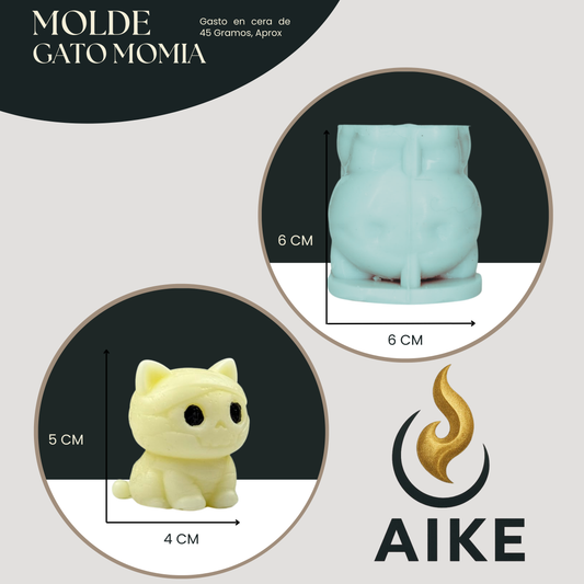 Molde de Silicona Gato Momia Halloween | Molde 3D