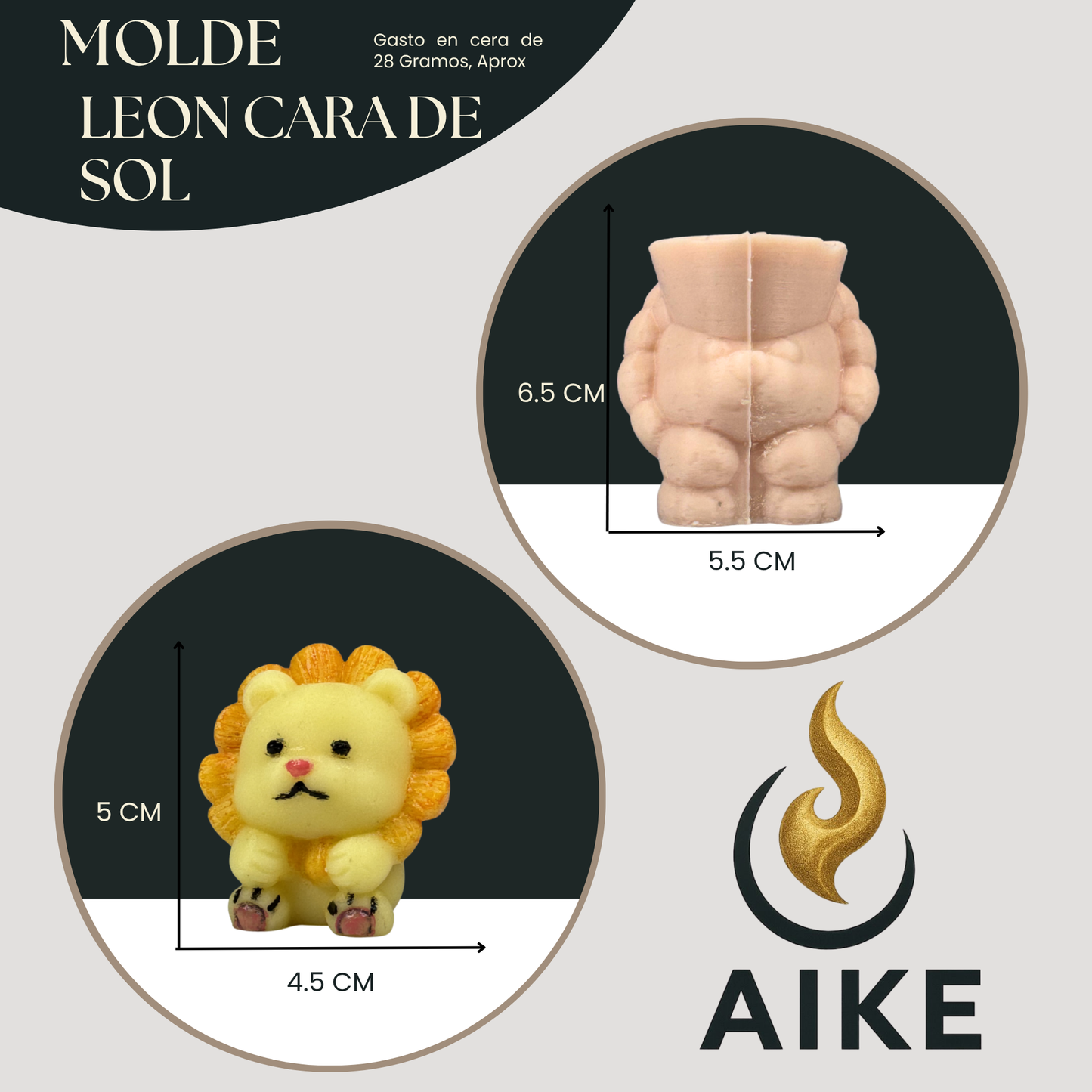 Molde León Cara de Sol para Velas | Molde Decorativo Infantil en Silicona