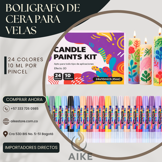Kit Pintura para Velas x24 Colores (10ml) | Marcadores Decorativos para Cera