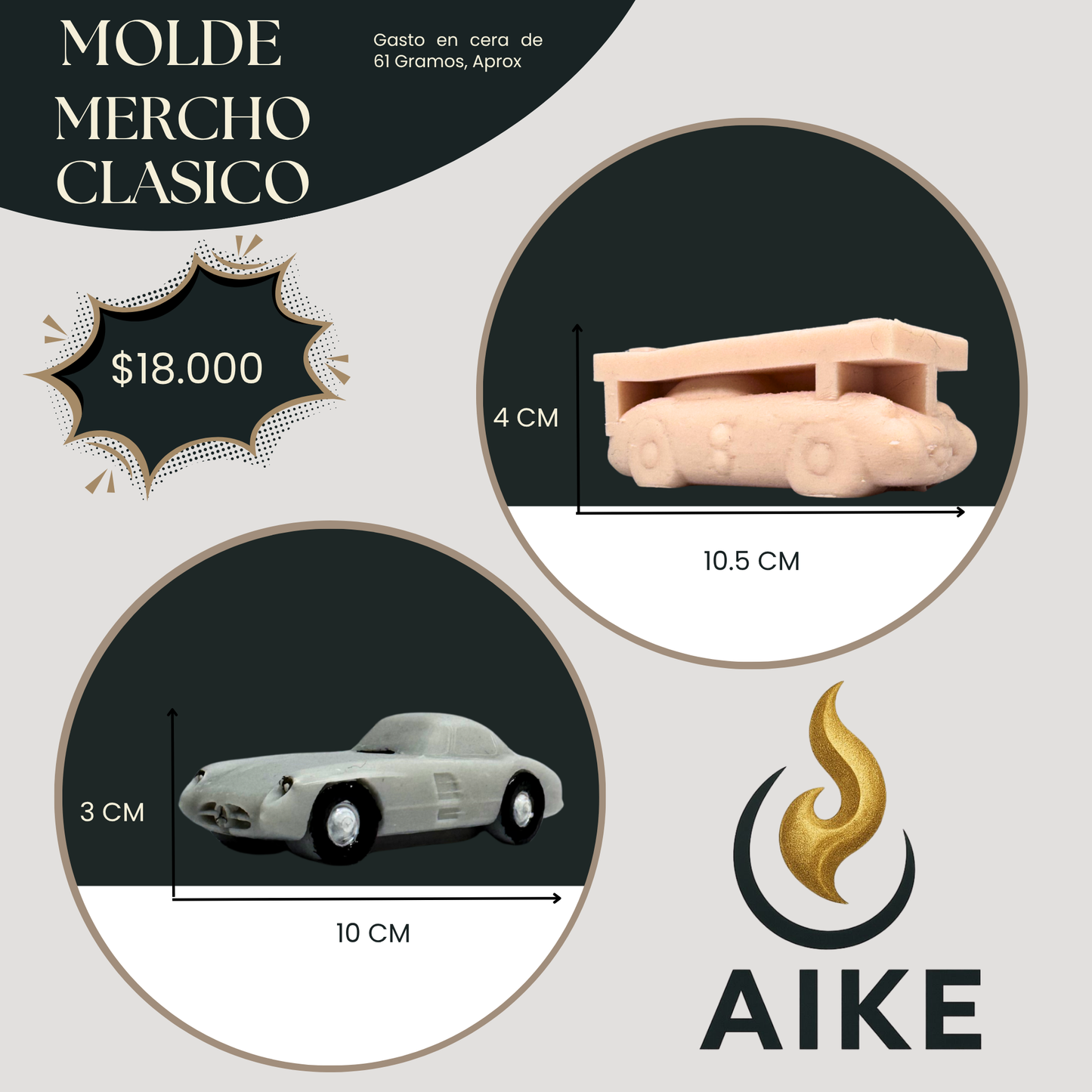 Molde Mercho Clásico para Velas Artesanales y Aromáticas | Molde de Silicona 3D Decorativo