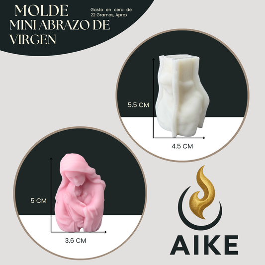 Molde de Silicona Mini Abrazo de Virgen para Velas | Molde 3D Premium