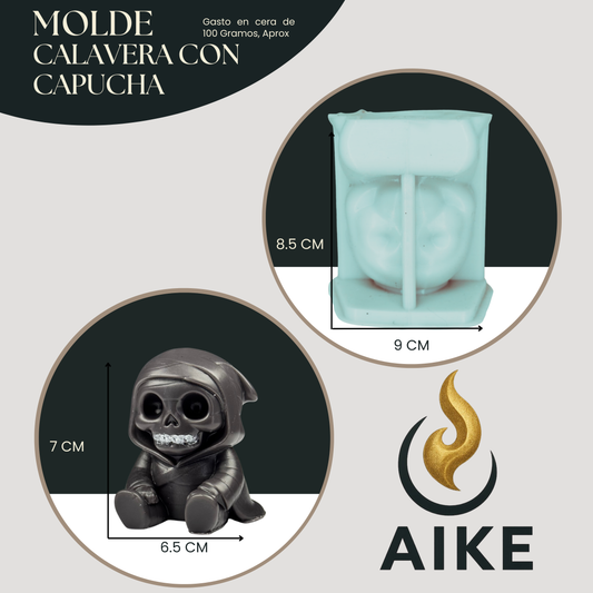 Molde de Silicona Calavera con Capucha Halloween | Molde 3D