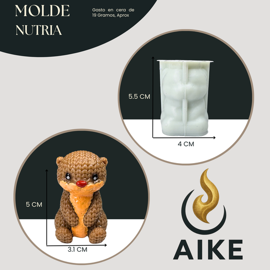Molde de Silicona Nutria para Velas | Molde 3D Premium