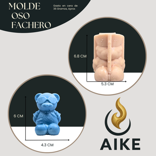 Molde Oso Fachero para Velas | Molde de Silicona Decorativo 3D