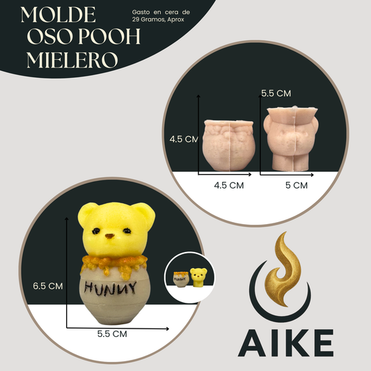 Molde Oso Pooh Mielero para Velas | Molde Infantil Decorativo