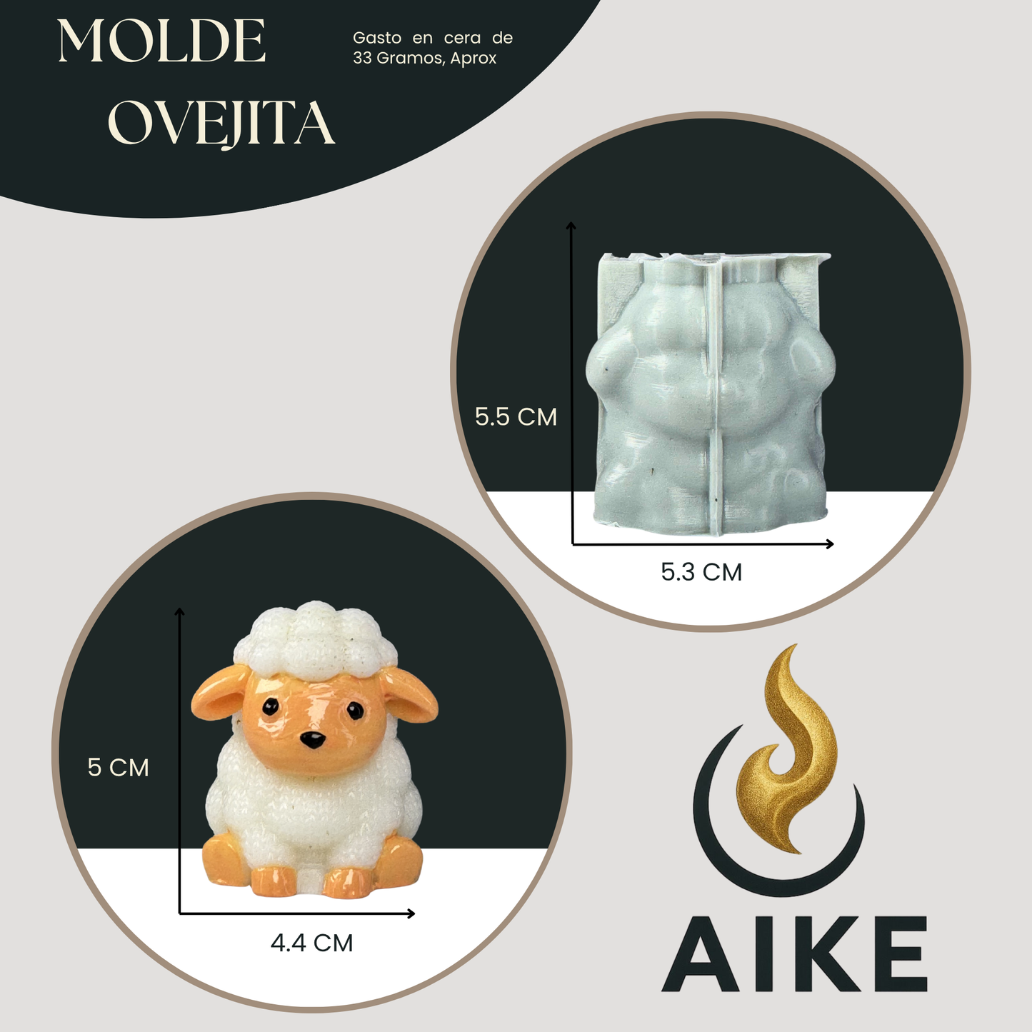 Molde de Silicona Ovejita para Velas | Molde 3D Premium