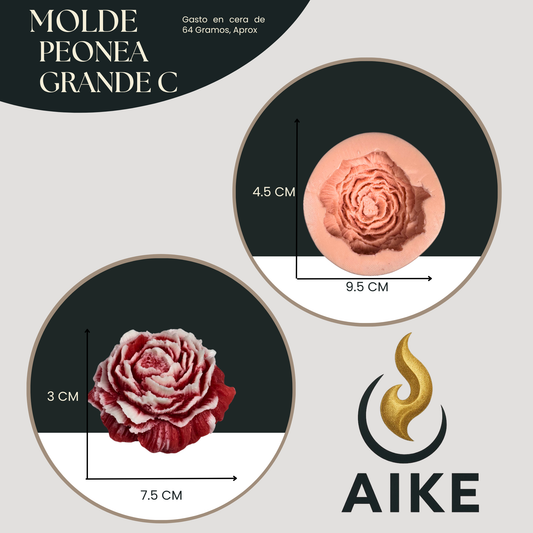 Molde Peonía Grande para Velas Artesanales y Aromáticas | Molde de Silicona 3D Decorativo