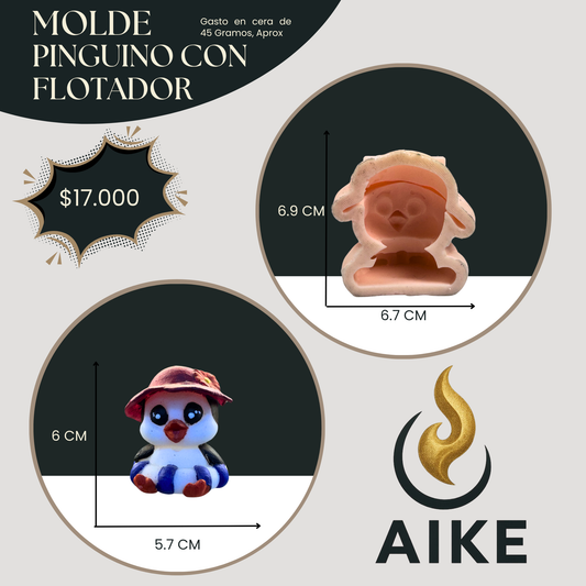 olde Pingüino Bebé con Flotador para Velas | Molde Decorativo en Silicona