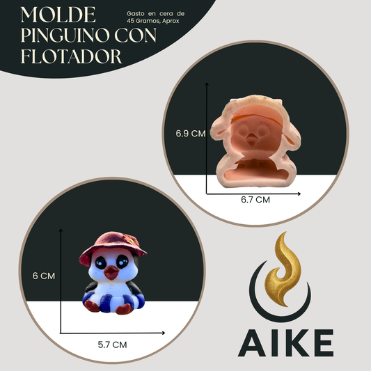 Molde Pingüino Bebé con Flotador para Velas | Molde Decorativo en Silicona