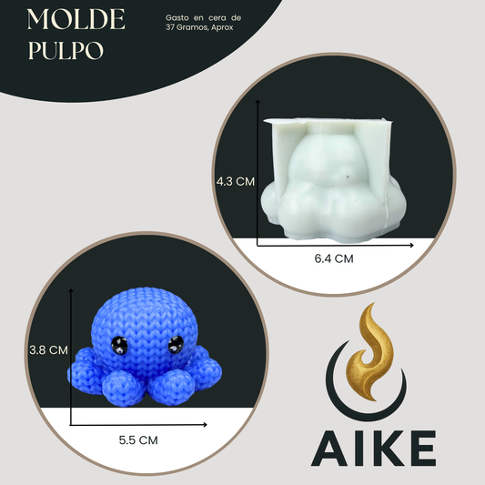 Molde de Silicona Pulpo para Velas | Molde 3D Premium