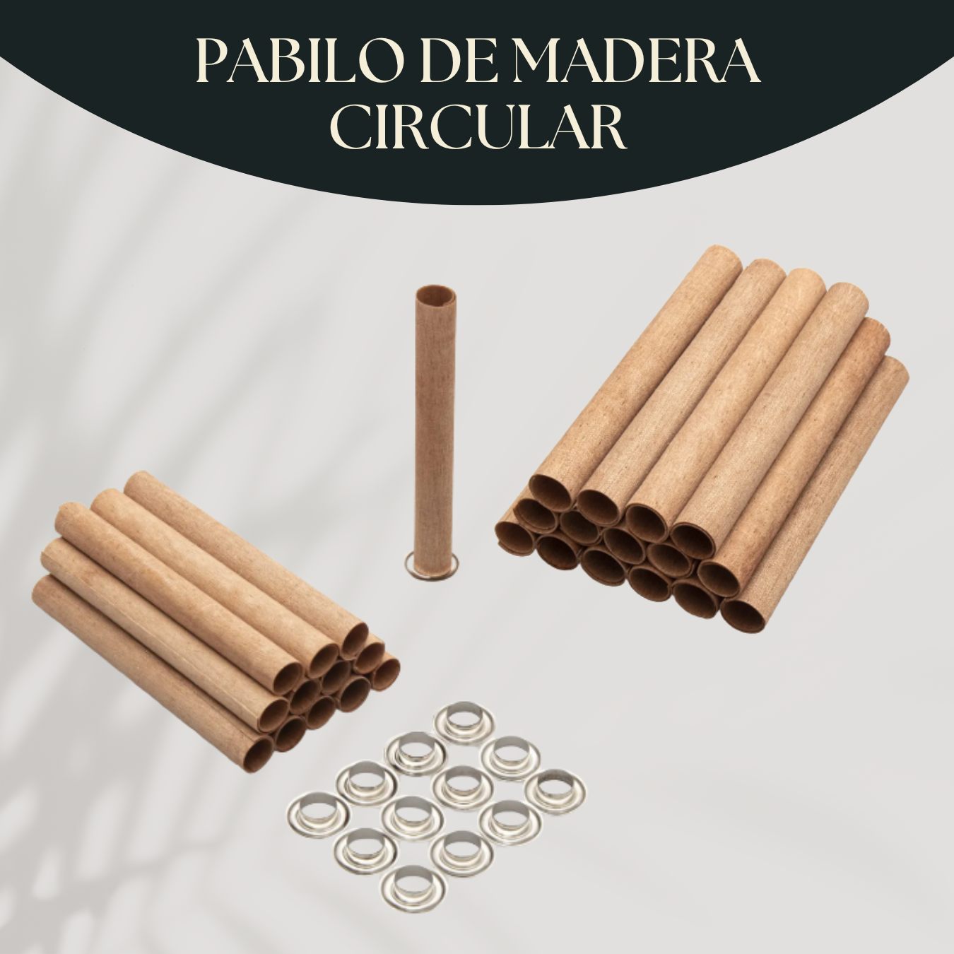 Pabilo de Madera en Forma de Círculo (O) para Velas | Mecha Circular Decorativa Premium