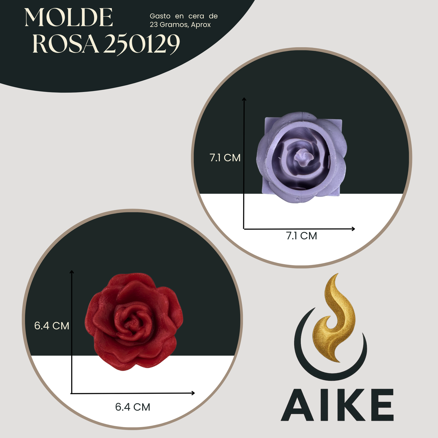 Molde Rosa 250129 para Velas | Molde de Silicona 3D Decorativo