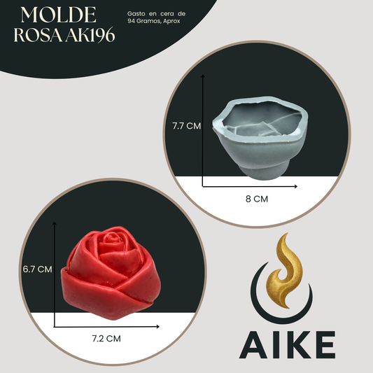 Molde de Silicona Rosa AK196 para Velas | Molde 3D Premium