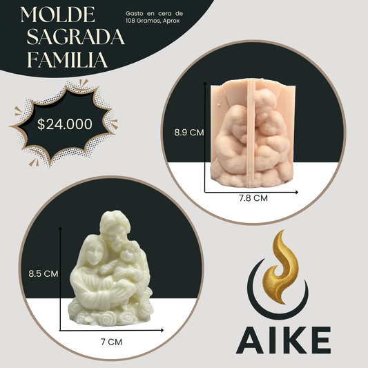 Molde Sagrada Familia para Velas Artesanales y Aromáticas | Molde de Silicona 3D Decorativo