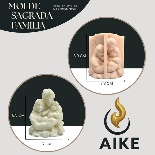 Molde Sagrada Familia para Velas Artesanales y Aromáticas | Molde de Silicona 3D Decorativo