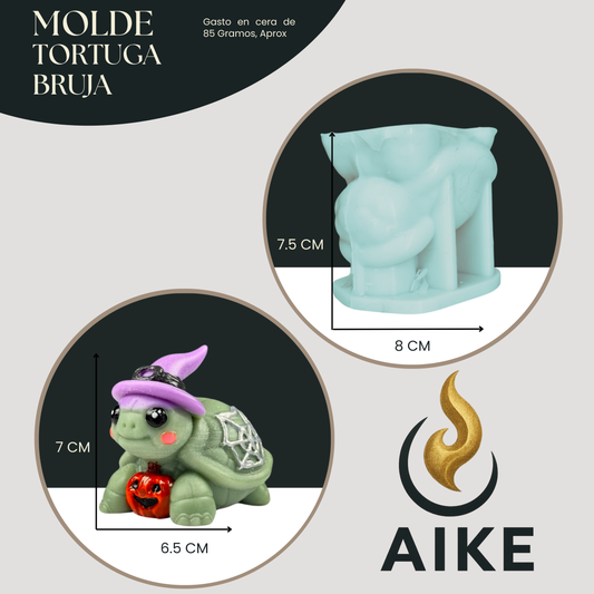 Molde de Silicona Tortuga Bruja Halloween | Molde 3D