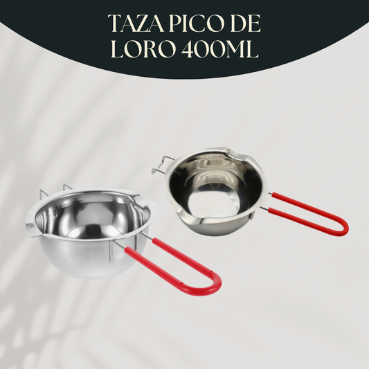 Olla de Caldera Doble 400 ml en Acero Inoxidable | Baño María para Derretir y Verter Cera