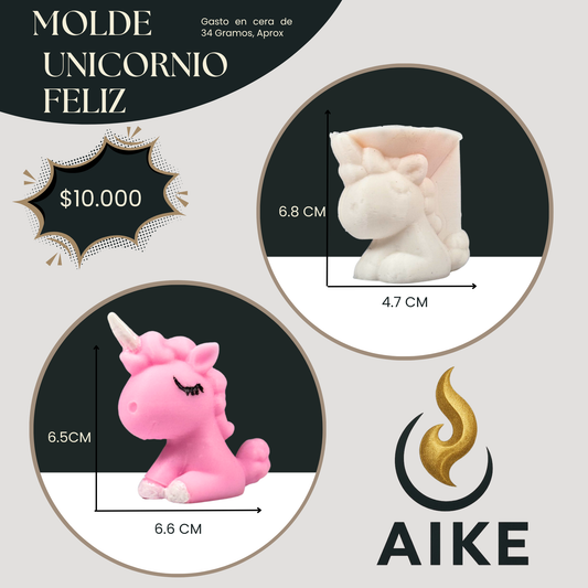 Molde Unicornio Bebé para Velas Decorativas | Molde 3D en Silicona Alta Calidad