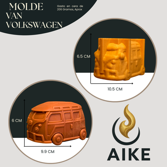 Molde Van Volkswagen para Velas | Molde de Silicona Decorativo 3D