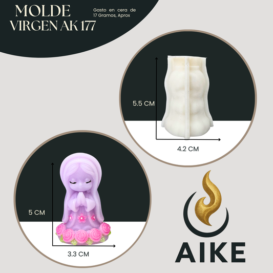 Molde de Silicona Virgen AK 177 para Velas | Molde 3D Premium