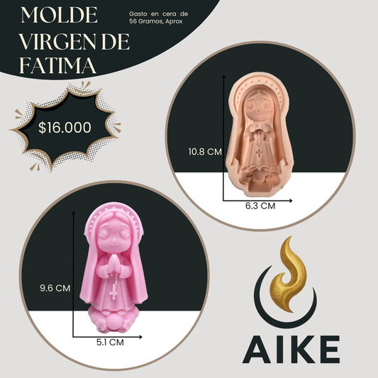 Molde Virgen de Fátima para Velas | Molde de Silicona Religioso 3D