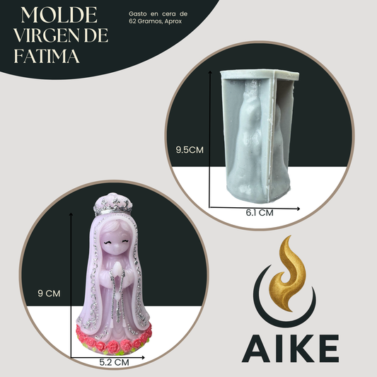 Molde de Silicona Virgen de Fátima para Velas | Molde 3D Premium