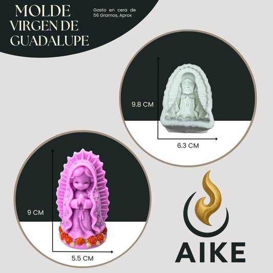 Molde de Silicona Virgen de Guadalupe para Velas | Molde 2D Premium