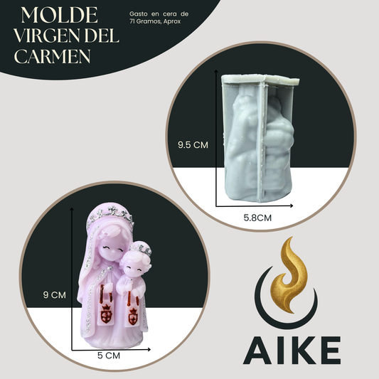 Molde de Silicona Virgen del Carmen para Velas | Molde 3D Premium