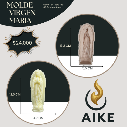 Molde de Silicona Virgen María para Velas Artesanales | Figura Religiosa 3D para Velas Decorativas