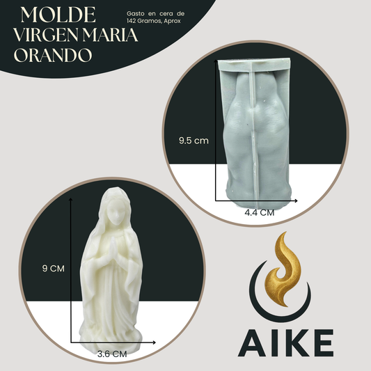 Molde de Silicona Virgen María Orando para Velas | Molde 3D Premium