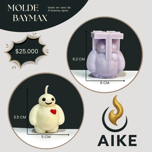 Molde Baymax para Velas | Molde Decorativo Kawaii en Silicona 3D