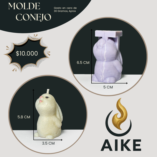 Molde Conejo para Velas | Molde Animal Infantil en Silicona