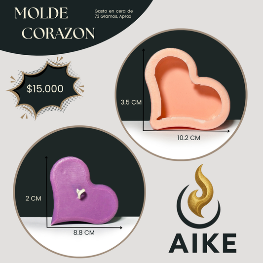 Molde Corazón para Velas Artesanales y Aromáticas | Molde de Silicona 3D Decorativo